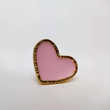 Pink Handmade Brass Heart Knob